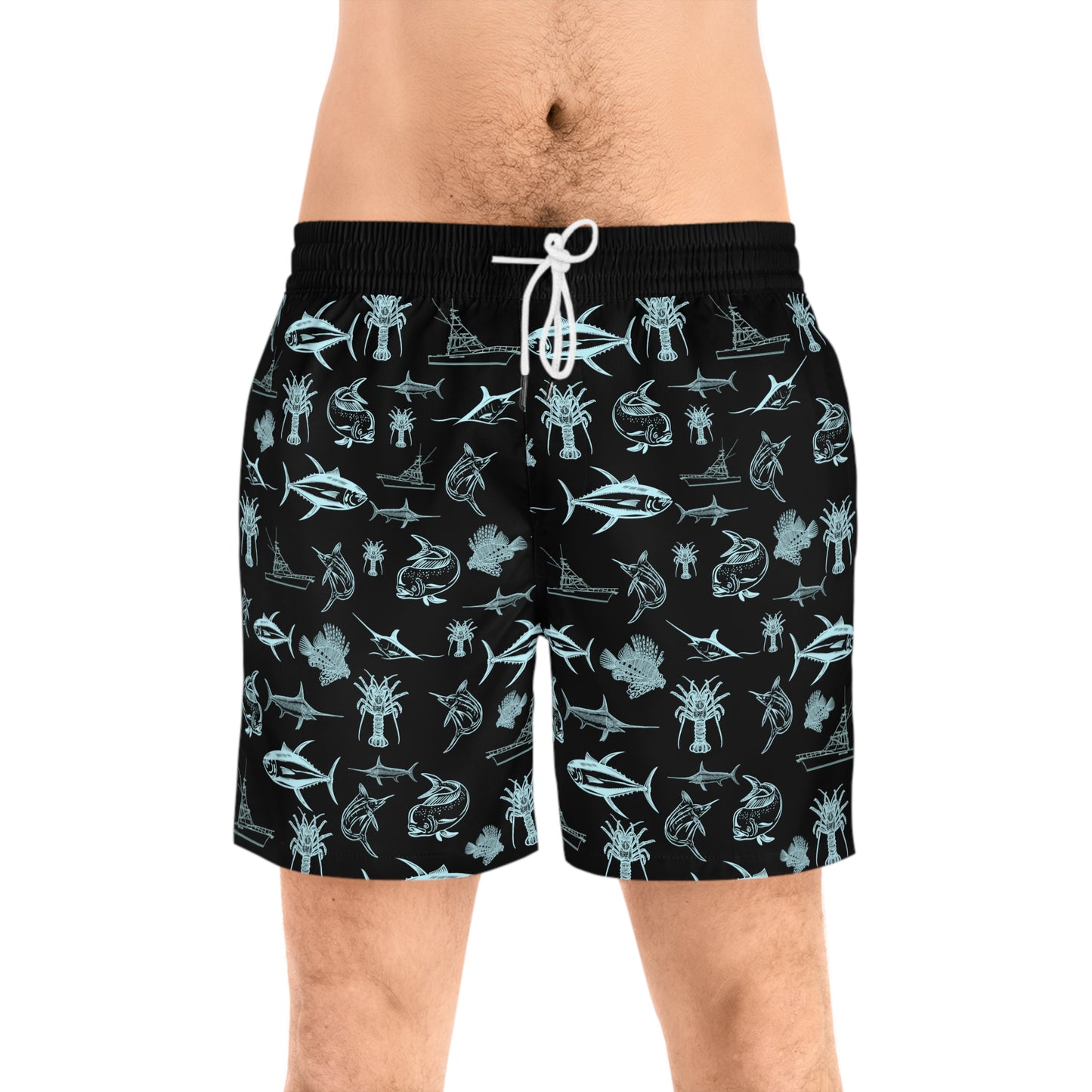 Blue Sport Fish Swim Trunks