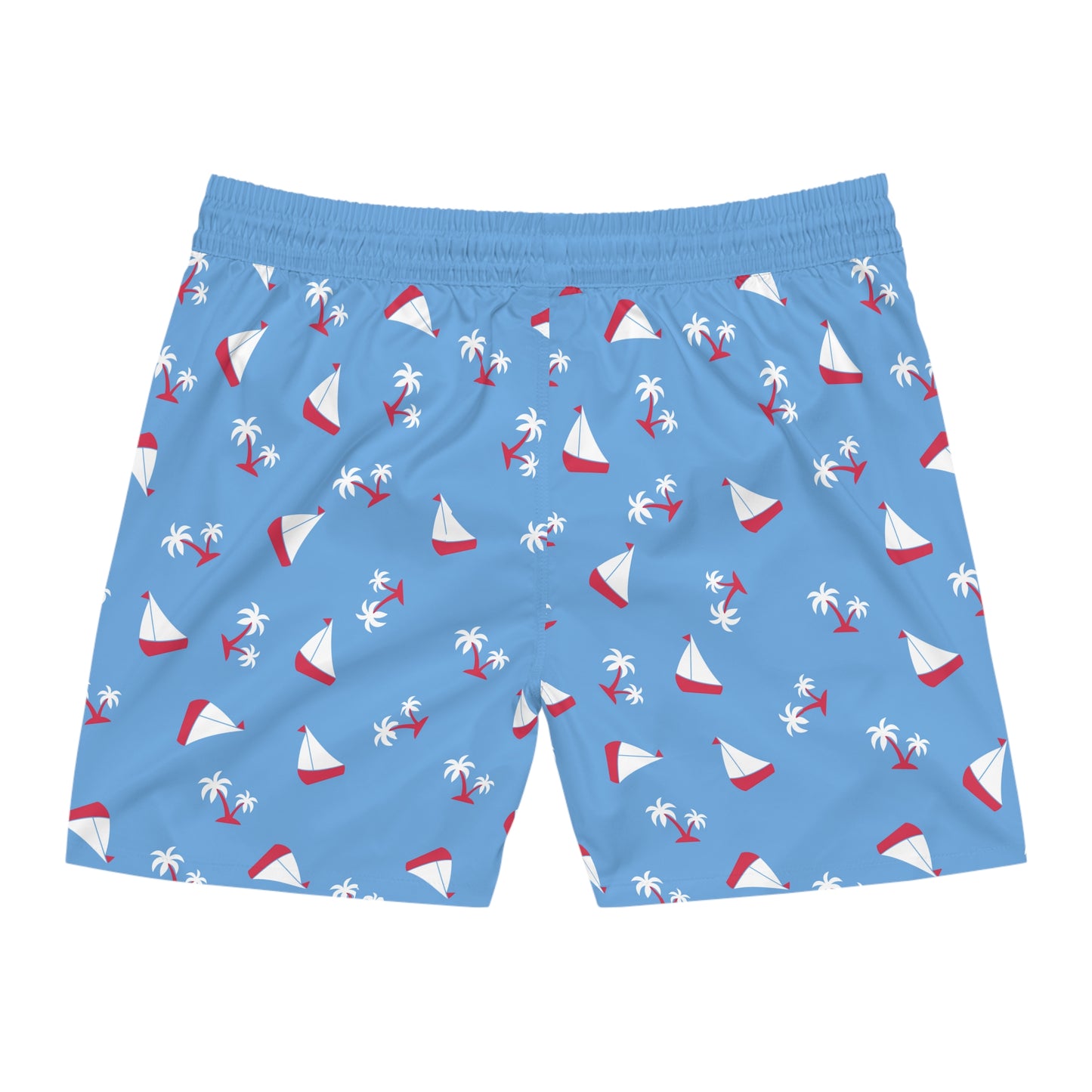 Sailboat & Palm Swim Trunks