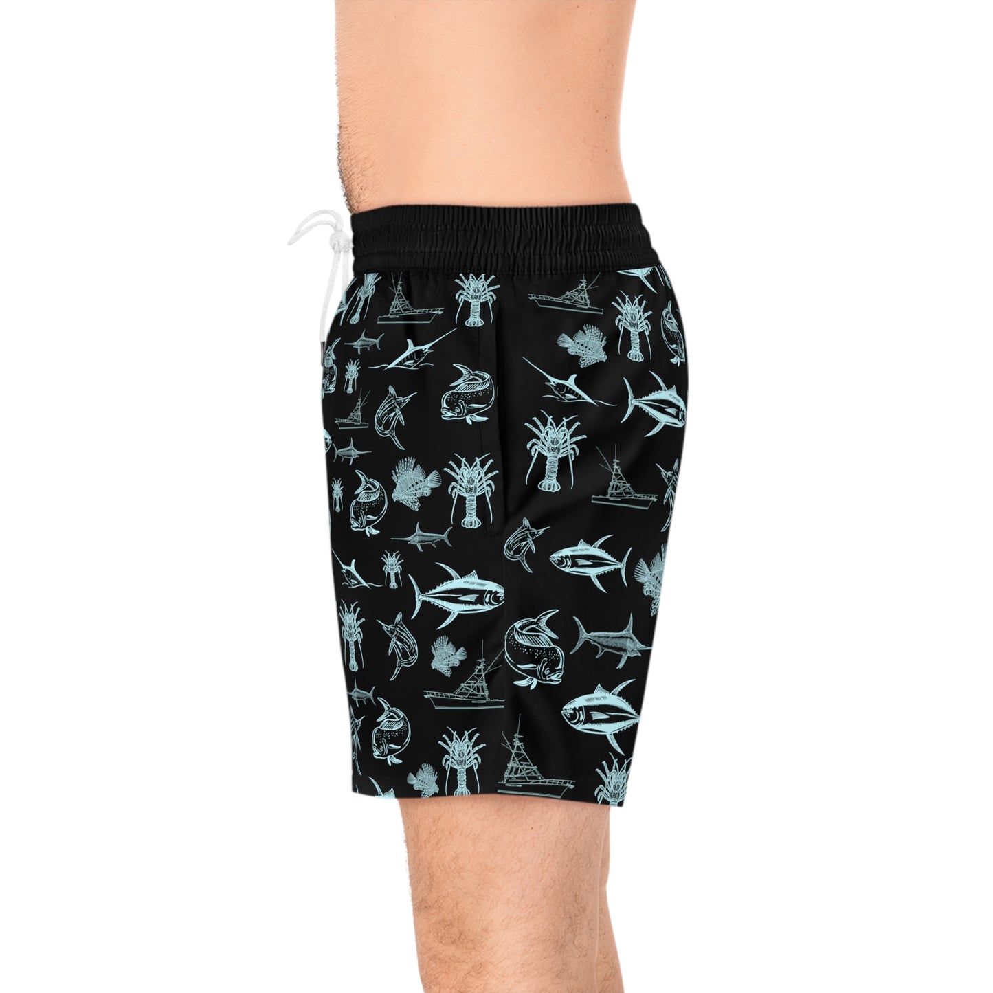 Blue Sport Fish Swim Trunks