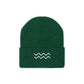 White Ripple Knit Beanie