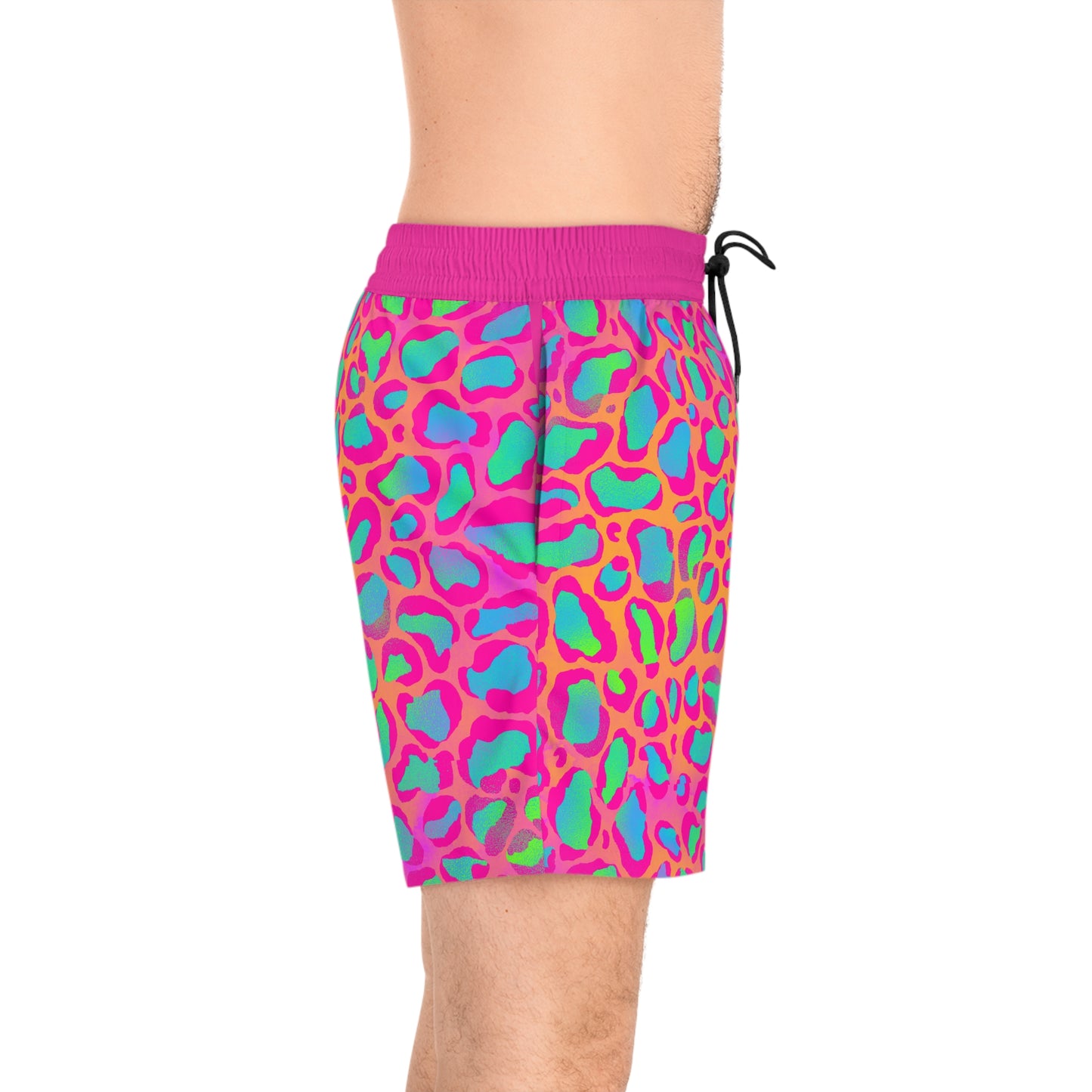 Pink Leopard Swim Trunks