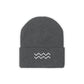 White Ripple Knit Beanie