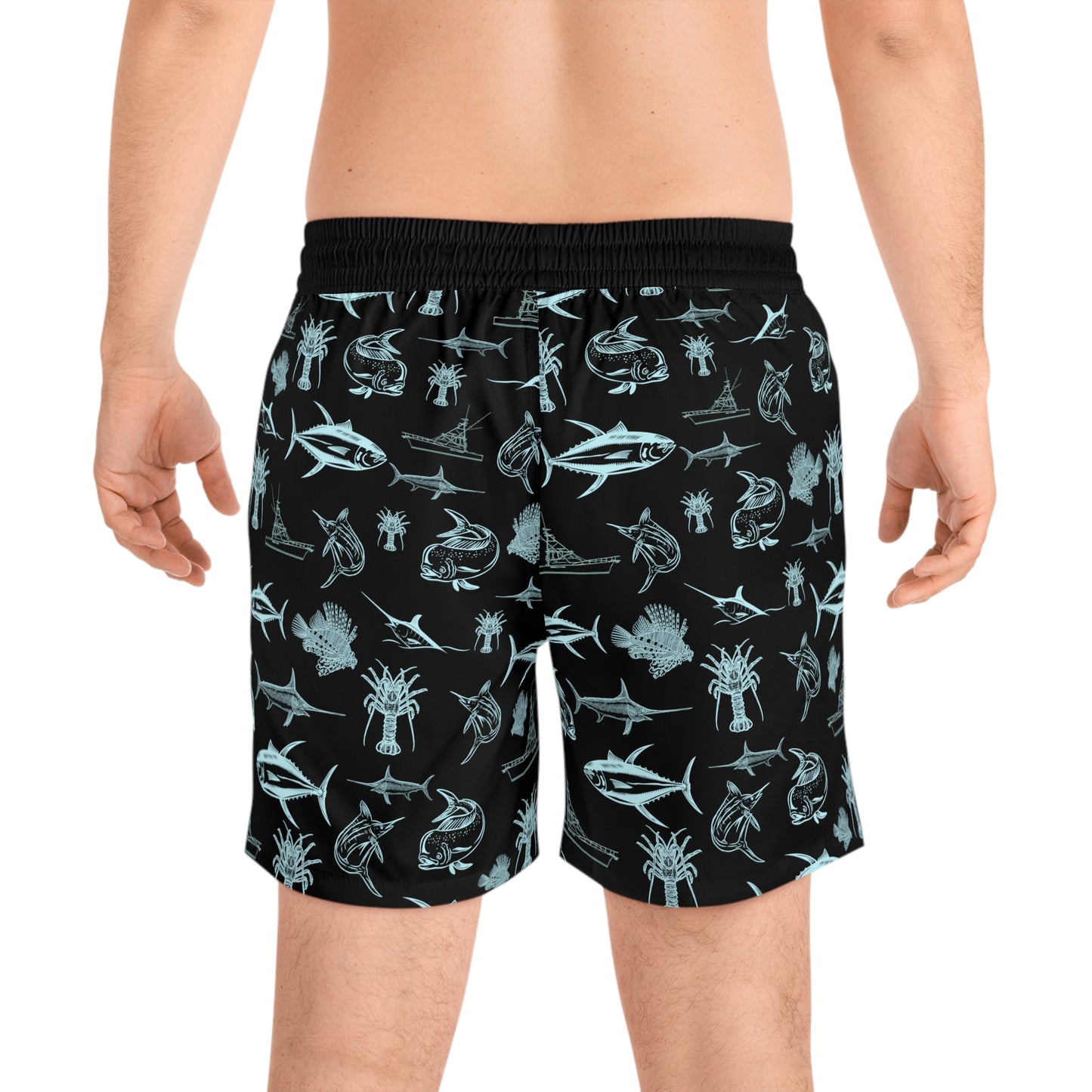 Blue Sport Fish Swim Trunks