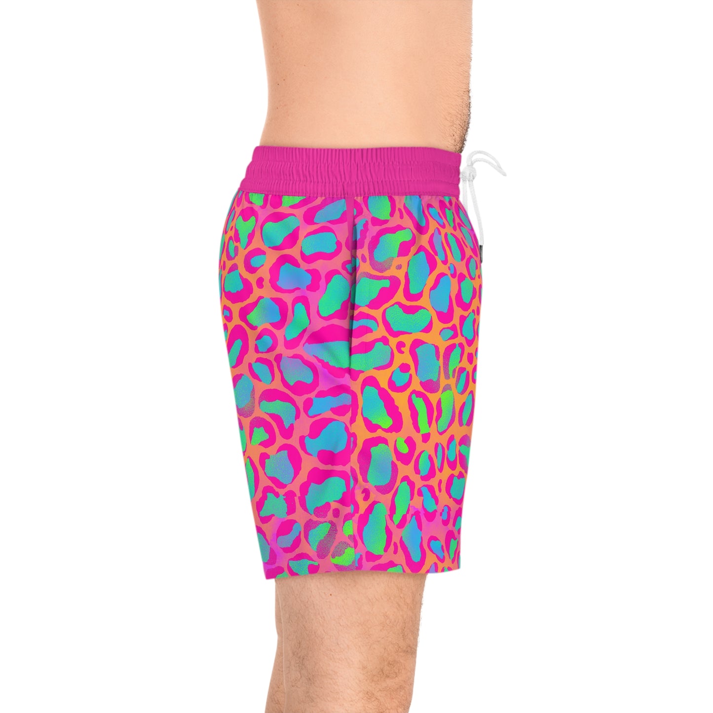 Pink Leopard Swim Trunks