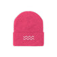 White Ripple Knit Beanie