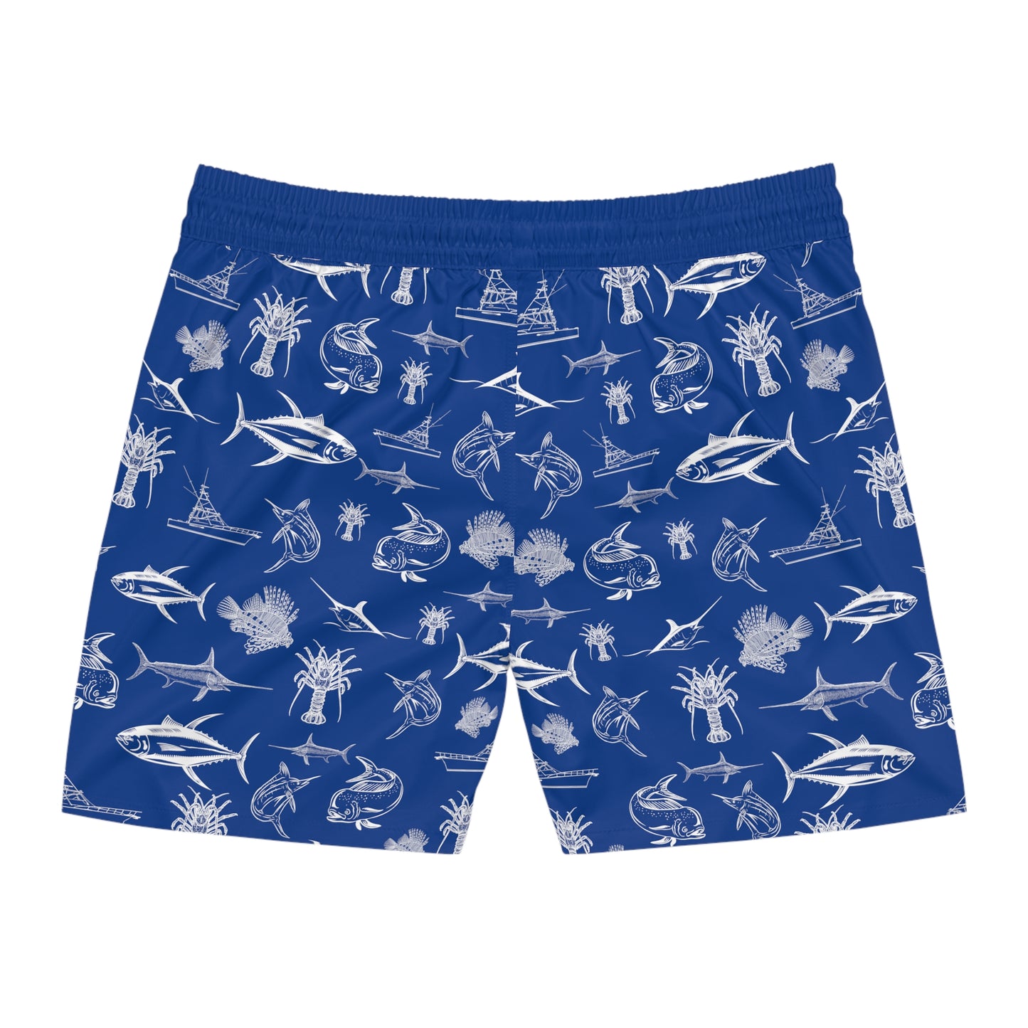 White Sport Fish Swim Trunks